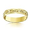 Theia 9ct Yellow Gold Heavy Weight - Star Centre Design D-Shape 4mm Wedding Ring - Size U #1