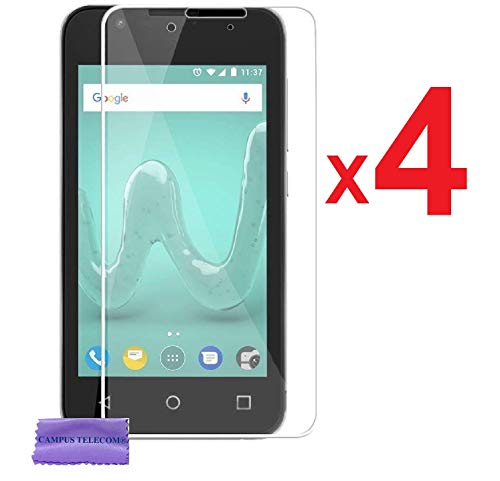 CAMPUS TELECOM 4 Films Vitre Verre Trempé de Protection Écran 100% Transparent Wiko Sunny 2 & Sunset 2