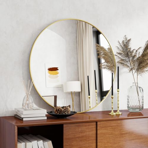 Koonmi Round Wall Mirror 50 x 50 cm Gold