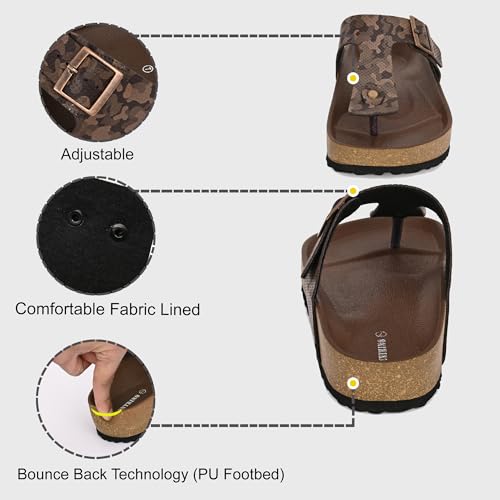 Image of Centrino Men's Berkin-Style Slip-On Sandals | Open Toe Design | Soft PU Footbed | Lightweight & Comfortable | Arch Support | On-Grip Sole | Casual Outdoor Wear (9214)