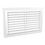 White Plastic Louvre Air Vent Grille 258mm x 94mm Flush Fit with Removable Flyscreen Cover Free Air Space and Easy to Install for High Airflow Ventilation Perfect for Larders and Wardrobes