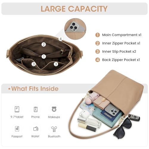 Image of Kattee Leather Crossbody Bags for Women, Crossbody Purses for Women, Women's Handbags Hobo Bag with Adjustable Strap
