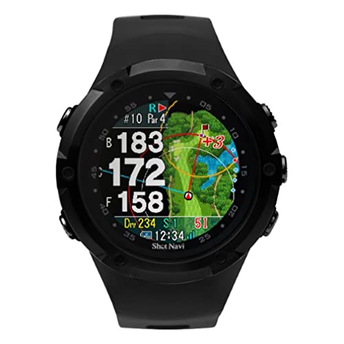 Shot Navi W1 Evolve(ショットナビ) ブラック×ブラック GPSゴルフナビ ゴルフ距離計 競技利用OK 高低差 フェアウェイナビ グリーンビュー 海外コース対応