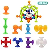 Anyinkai 33PCS Sucker Toy,Sucker Toys Darts,Silikon Bausteine,Saugnapf Lustige Konstruktion,Kreatives und lehrreiches Bauspielzeug,Darts Sucker,Pop Sucker Darts Sucker Spiel (33)
