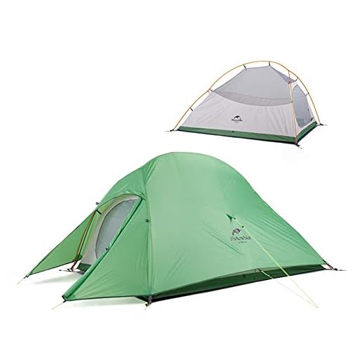 Naturehike Cloud-up 2 Tienda de Campaña Ultraligera para 2 Personas - Tienda Impermeable de Doble Capa para Trekking, 4 Estaciones(Verde)