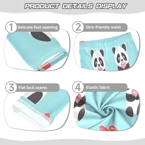 Bolaz Toddler Girls Leggings Printed Yoga Pants Leggings Cute Panda with Heart for Kids3
