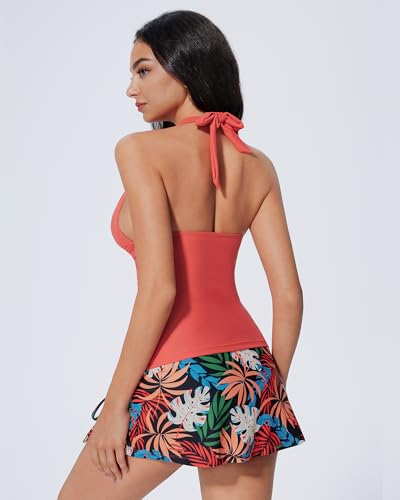 SUUKSESS Women Tummy Control Tankini Swimsuit Sexy Halter Bathing Suit 2 Piece3