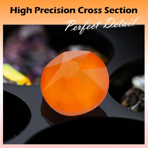 Image of Neon Orange Flatback Rhinestones, Glass Rhinestones for Nail Art and Craft, Glue Fix, Loose Crystal Gemstones(Neon Orange, SS8, 1440pcs, 2.3-2.5mm)