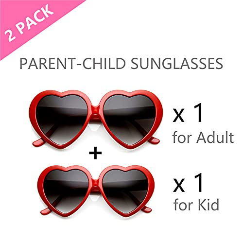 Heart Shaped Sunglasses for Women and Kids Girls, Mother and daughter Matching Style Sunglasses2