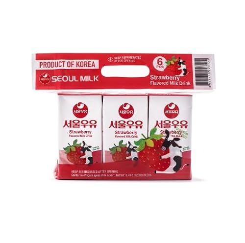 Korean Soul Milk Fruit, Coffee, and Chocolate Flavored Milk Variety Pack, 6.24 fl oz Pack, Korean Dairy Drink, 2 Percent Milkfat, Ready to Drink (2Set, Strawberry 6)