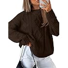 Trendy Queen Oversized Sweaters Womens Chocolate Brown 2025 Early Fall Fashion Outfits Cable Knit Crewneck Plus Size Pullover Cute Chunky Long Top Winter Old Money Clothes Leggings Essential Clothing