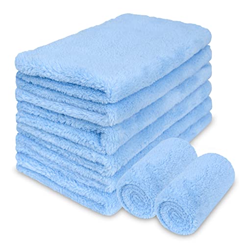 Image of EASTARTIST Burp Cloths for Baby - 20" by 10" Ultra Absorbent Burp Cloth, Hand Washcloths, Newborn Towel - Milk Spit Up Rags -Burp Cloths for Unisex,Boy, Girl-Burp Cloths Set(Blue,8 Pack)