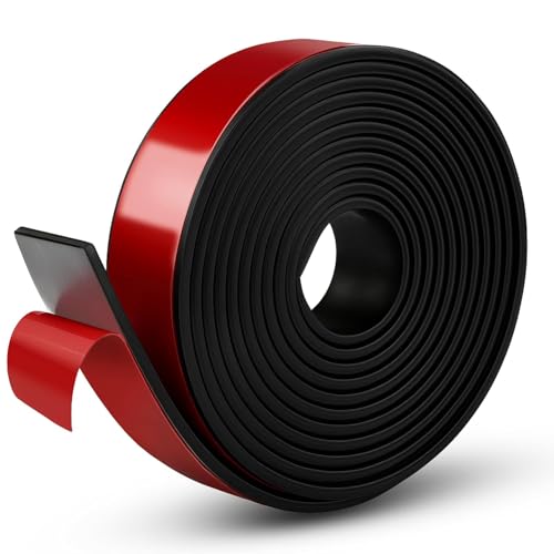 Neoprene Rubber Strips, 1' Wide X 1/8' Thick X 115' Long Adhesive Solid Rubber Strip Sheet, Rolls...