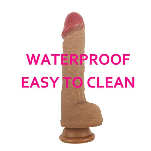 9 Inch Realistic Dildo Lifelike Dick for Woman with Strong Suction Cup Hands Free, Waterproof Adult Toys - Flesh Color - Thumbnail 2