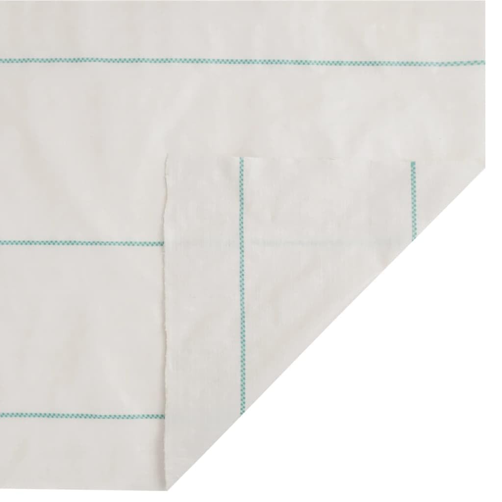 Unkrautvlies Weiß 1x10 m PP Gartenvlies für Hochbeet und Garten Unkrautbekämpfungsfolie wasserdurchlässig und langlebig mit grünen Streifen zur Pflanzenpflege