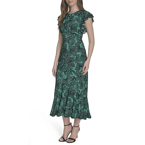 Tommy Hilfiger Women's Flutter Sleeves Jersey Midi Dress3
