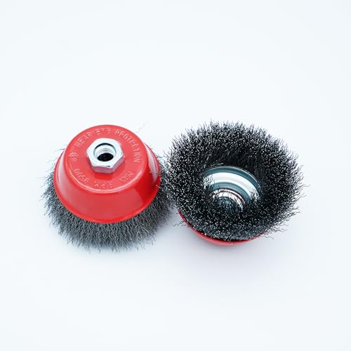 Eco Walker Drahtbürsten-Set für Winkelschleifer, 100mm, ideal zum Abisolieren von Farbe und für robuste Konditionierung, 5/8-11 Gewindedorn, 2 Stück