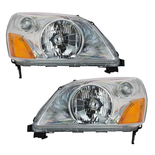 Image of TRQ 2 Piece Headlight Assembly Set Driver & Passenger Side Compatible with 2003-2005 Honda Pilot HO2518105 HO2519105