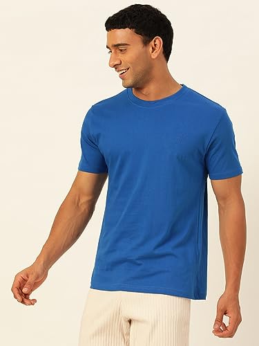 Image of Solid Soft Cloth Round Neck Cotton Relaxed Fit T Shirt