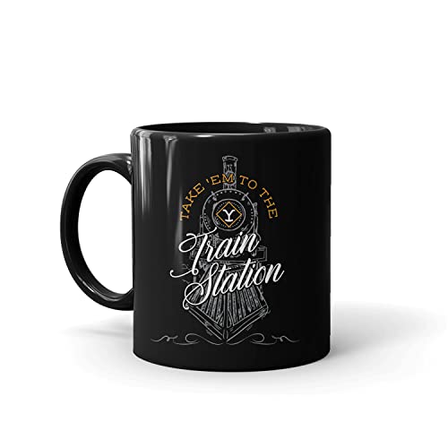 Paramount Yellowsone 'Take 'Em to the Train Station' Coffee Mug, Black Yellowstone Mug for Home, Office or Car, 11oz - Officially Licensed