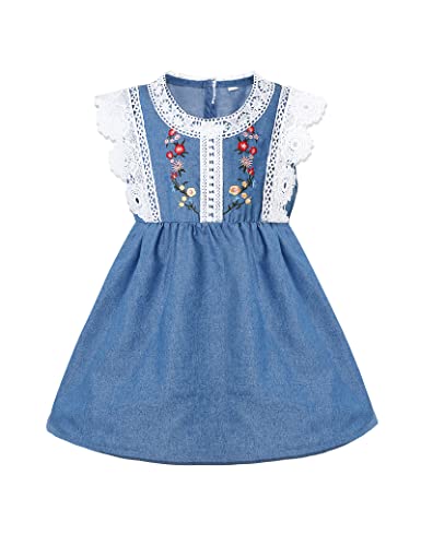 Toddler Girl Dress Bohemia Button Lace Sleeveless Sunflower Floral Princess Toddler Girl Clothes