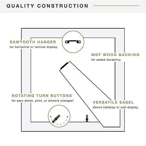 MCS Studio Gallery Classic 10x10 Picture Frame Natural Woodgrain, Vertical & Horizontal Wall Hanging Large Picture Frame for Photos, Posters & Art Prints (1-Pack)
