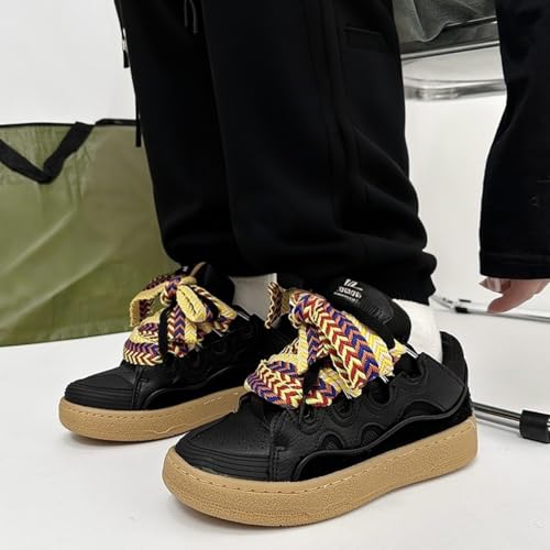 Women Chunky Sneakers, Cloud Cushion Sport Shoes Multi-Color Lace Girls Comfy Walking Footwear Anti-Slip German Trainer4