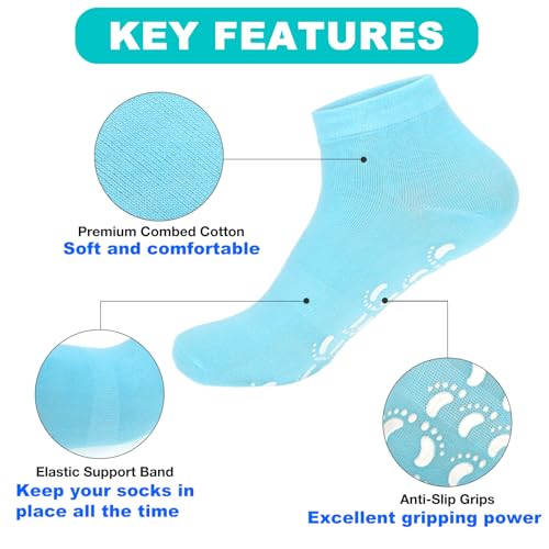 kilofly 5 pairs Non-Skid Soft Cotton Summer Slippers Gripper Socks Value Pack4