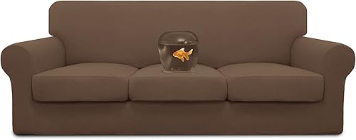 Easy-Going Funda de sofá suave 100% impermeable doble elástica para perros, funda de sofá para sofá de 3 cojines separados, protector de muebles a