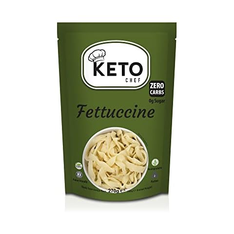 Keto Chef Konjac Fettuccine Pasta - Sugar & Gluten Free, Made with Konjac Flour, Contains Zero Fat, Shirataki, Low Calorie Healthy Diet Food | Ready to Eat (270g) Cover