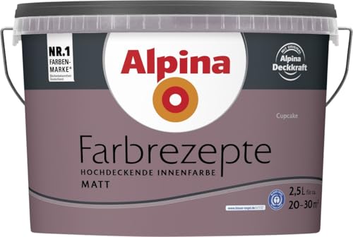 Alpina Farbrezepte Innenfarbe – Cupcake matt – Wandfarben für einzigartige Farbwirkungen und Raumstimmungen – atmungsaktiv, tropfgehemmt und strapazierfähig – 2,5L Alpina Farbrezepte Innenfarbe – Cupcake matt – Wandfarben für einzigartige Farbwirkungen und Raumstimmungen – atmungsaktiv, tropfgehemmt und strapazierfähig – 2,5L