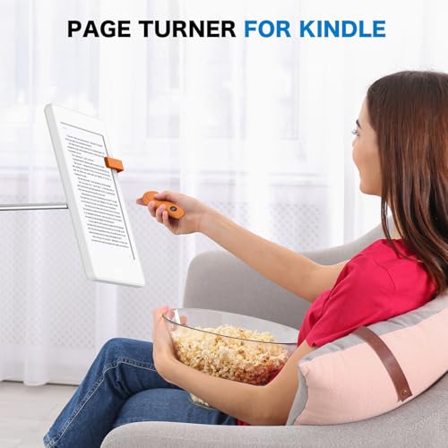 Image of RF Remote Control Page Turner for Kindle Paperwhite Scribe Accessories, Page Turner Clicker for iPad Tablets Reading Novels Taking, Phone Camera Video Record Triggers Remote, Orange
