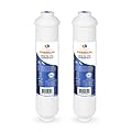 Aquaboon Premium Inline Post/Carbon Polishing Water Filter Catridge for Reverse Osmosis System Standard Size (Quick Connect Fiting) RO Water Filter Replacement Compatible with ICF-10 2-Pack