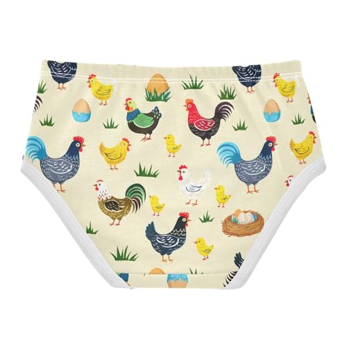 Joisal Cotton Girls Underwear Toddlers Cute Farm Chickens Yellow Panties for Girl Fancy Briefs Underpants 2t2
