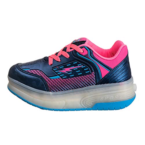 Tênis Infantil Feminino de Led Com Duas Rodinhas - AS145