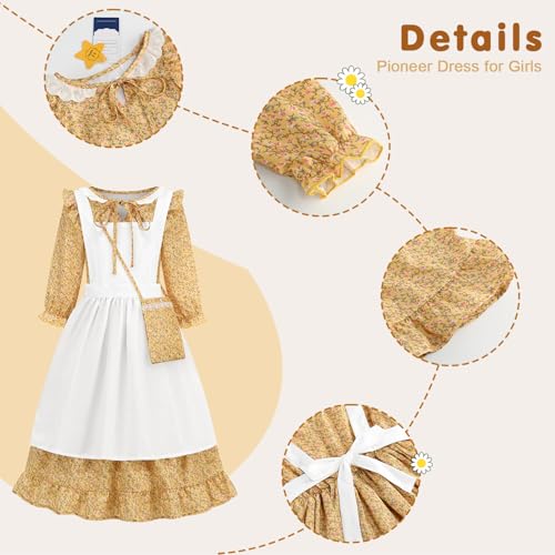 Vestido infantil colonial floral para niñas miniatura 5