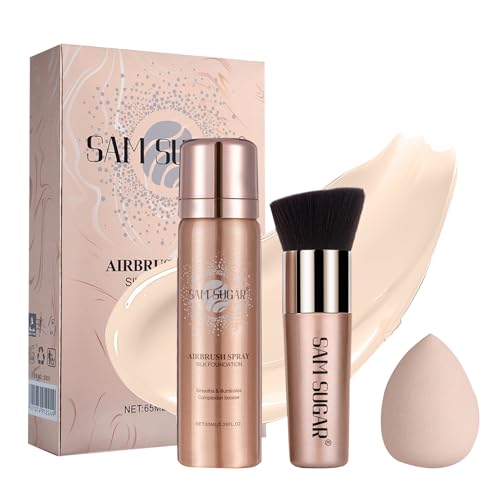 Gireatick Magic Minerals Airbrush Foundation Maquillaje Spray - Aerógrafo de larga duración - Spray de fijación perfecto - Spray de niebla sedoso para una piel suave y radiante - 65 g - Natural
