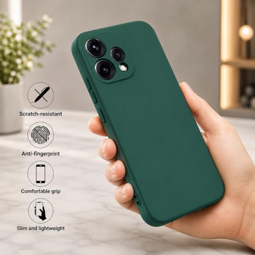 Image of Back Cover Compatible with Oppo Reno15 5G | Full Camera Protection | Premium Liquid Silicon Case | Flexible Bumper Case for Oppo Reno15 5G (Green)