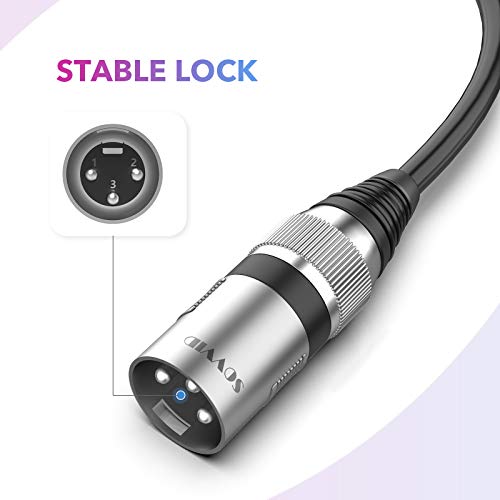 Sovvid SOVVID-X 3Ft Xlr Male To 1/4 Cable 6.35Mm Microphone Cord Ts Mono 3 Pin Male To Quarter Inch Ts Male Unbalanced Interconnect Wire Mic Cord thumb #3
