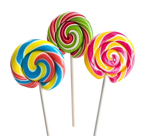 Image of Homemade Lollipops with Real Fruit Extract | Natural Hard Candy Treats | Assorted Flavors | No Artificial Colors or Preservatives (Medium size)- 15 pc