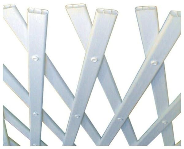Celosía Extensible de plástico Blanco | 1x2 M | Soporte para Plantas trepadoras