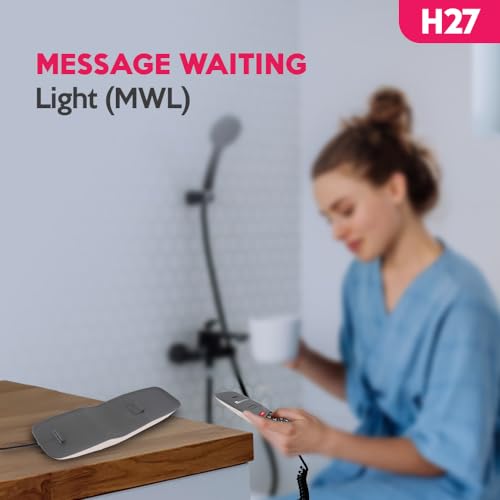 Image of Beetel H27 Portable Hotel Cordless Landline Phone,3 Step Receiver & 2 Step Ringer Volume,Hold Function with LED Notification,Tone Dialling,Ringer LED,Hearing Aid Compatible Desk /Wall Mountable (Ivory)