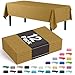 Exquisite 12-Pack Premium Plastic Tablecloth 54in. x 108in. Rectangle Table Cover - Gold