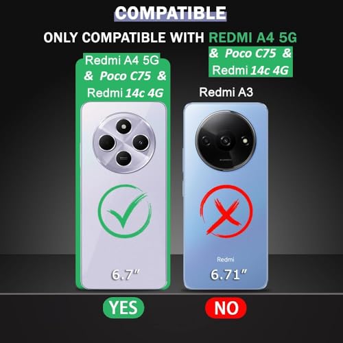 Image of COVERBLACK Soft Rubber Back Cover Compatible Model for Mi Redmi 14c 4G - Transparent