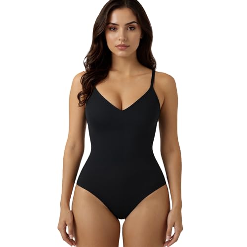 SURLIFE Body Contenitivo Modellante Donna con Spalline Regolabili Guaina Snellente e Tessuto Traspirante