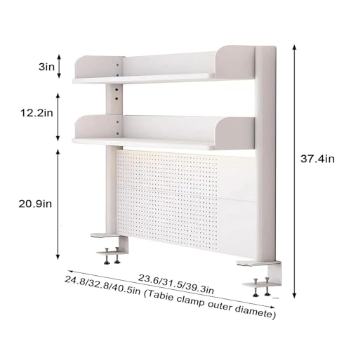 Étagère de bureau à pince blanche 79,8 cm rangement de dortoir