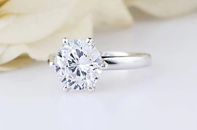 USPTO Real 14K Gold Lab Grown Solitaire Moissanite Diamond Ring Mosanite 1.5 Carat Mozanite Rings मोइसानाइट स्टोन रिंग For Men & Women