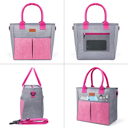 Fithome Insulated Reusable Lunch Bag For Women/Men, Adult Thermal Tote Lunch Bag With Adjustable Crossbody Strap, Portable Leakproof Cooler Bags For Work/Picnic/Travel #TOP5