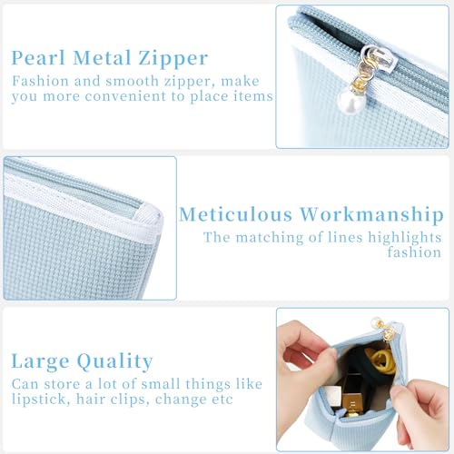 Image of Teircno Preppy Corduroy Period Bag for Women, Cute Sanitary Napkin Storage Bag Portable Period Pouch with Pearl Zipper, Sanitary Pads Bag Tampons Holder for Purse, First Period
