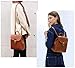 Simple Vegan Leather Flap 3 Way Convertible Backpack For Women Classic Vintage Faux Leather Fashion Daypack (Light Brown)